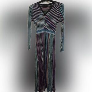 Striped Multicolor Long Sleeve Dress